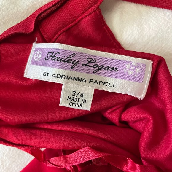 Red Prom Dress Beaded Waist - Picture 3 of 4